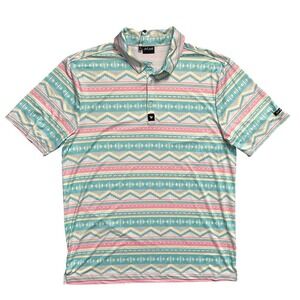 Bad‎ Birdie Salty Savage Golf Aztec Southwest Pastel Print  Shirt Mens XL